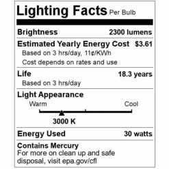 Satco Fluorescent Light Bulb (26519) 7 Satco Fluorescent Light Bulb (26519) -Light Bulbs Sales 26519 Lighting Facts Labelmd