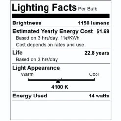 TCP LED Flood Light Bulb (26605) -Light Bulbs Sales 26605 Lighting Facts Labelmd