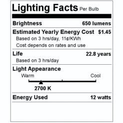 TCP LED Reflector Flood Retrofit (26694) -Light Bulbs Sales 26694 Lighting Facts Labelmd