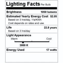TCP LED Light Bulb (26767) -Light Bulbs Sales 26767 Lighting Facts Labelmd