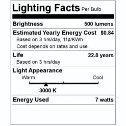TCP LED Reflector Flood Retrofit (27007) -Light Bulbs Sales 27007 Lighting Facts Labelmd