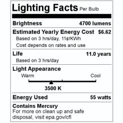 Sylvania Fluorescent Light Bulb (27250) -Light Bulbs Sales 27250 Lighting Facts Labelmd
