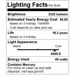 Philips Fluorescent Light Bulb (273599) -Light Bulbs Sales 273599 Lighting Facts Labelmd