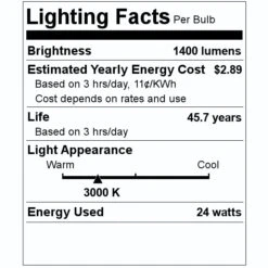 TCP LED Ceiling Light Fixture (27540) -Light Bulbs Sales 27540 Lighting Facts Labelmd