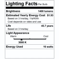 TCP LED Ceiling Light Fixture (27953) -Light Bulbs Sales 27953 Lighting Facts Labelmd