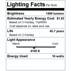 TCP LED Ceiling Light Fixture (27956) -Light Bulbs Sales 27956 Lighting Facts Labelmd
