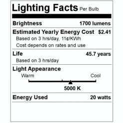 TCP LED Ceiling Light Fixture (27992) -Light Bulbs Sales 27992 Lighting Facts Labelmd