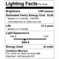 Philips Fluorescent Light Bulb (280818) -Light Bulbs Sales 280818 Lighting Facts Labelmd