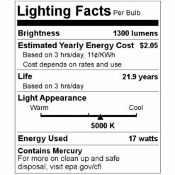 Philips Fluorescent Light Bulb (280909) -Light Bulbs Sales 280909 Lighting Facts Labelmd