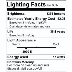 Philips Fluorescent Light Bulb (280933) -Light Bulbs Sales 280933 Lighting Facts Labelmd