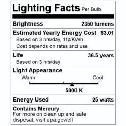 Philips Fluorescent Light Bulb (281253) -Light Bulbs Sales 281253 Lighting Facts Labelmd
