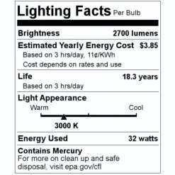 GE Fluorescent Light Bulb (28145) -Light Bulbs Sales 28145 Lighting Facts Labelmd