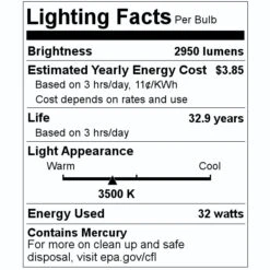 Philips Fluorescent Light Bulb (283457) -Light Bulbs Sales 283457 Lighting Facts Labelmd