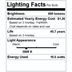 Satco LED Ceiling Light Fixture (29327) -Light Bulbs Sales 29327 Lighting Facts Labelmd