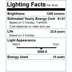 Satco LED Light Bulb (29454) -Light Bulbs Sales 29454 Lighting Facts Labelmd