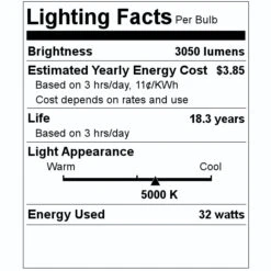 Sunlite Fluorescent Light Bulb (10 Pack) (30246) -Light Bulbs Sales 30246 Lighting Facts Labelmd