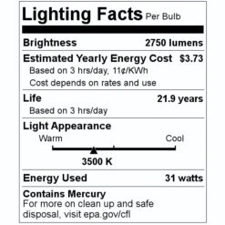 Halco Fluorescent Light Bulb (30302) -Light Bulbs Sales 30302 Lighting Facts Labelmd