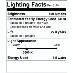 Westinghouse LED Reflector Flood Retrofit (33491) -Light Bulbs Sales 33491 Lighting Facts Labelmd