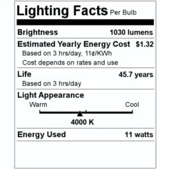 Green Creative LED Reflector Flood Retrofit (34915) -Light Bulbs Sales 34915 Lighting Facts Labelmd