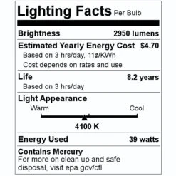 Philips Fluorescent Light Bulb (363218) -Light Bulbs Sales 363218 Lighting Facts Labelmd