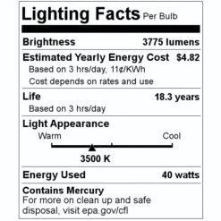 Philips Fluorescent Light Bulb (368340) 7 Philips Fluorescent Light Bulb (368340) -Light Bulbs Sales 368340 Lighting Facts Labelmd