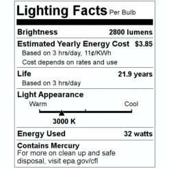 Philips Fluorescent Light Bulb (378976) -Light Bulbs Sales 378976 Lighting Facts Labelmd
