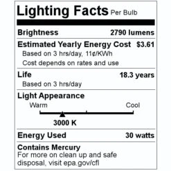 GE Fluorescent Light Bulb (40286) -Light Bulbs Sales 40286 Lighting Facts Labelmd