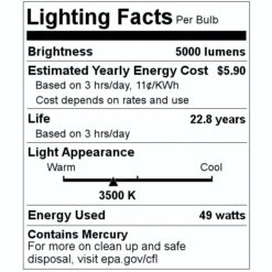 Philips Fluorescent Light Bulb (407296) -Light Bulbs Sales 407296 Lighting Facts Labelmd