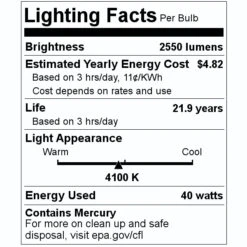 Philips Fluorescent Light Bulb (423129) -Light Bulbs Sales 423129 Lighting Facts Labelmd