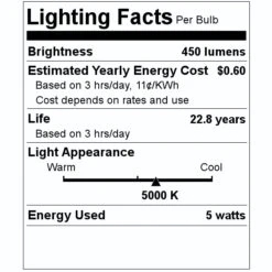 Feit Electric LED Light Bulb (42541) -Light Bulbs Sales 42541 Lighting Facts Labelmd