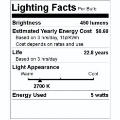 Feit Electric LED Light Bulb (3 Pack) (42543) -Light Bulbs Sales 42543 Lighting Facts Labelmd