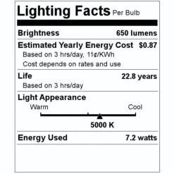 Feit Electric LED Light Bulb (3 Pack) (43599) 7 Feit Electric LED Light Bulb (3 Pack) (43599) -Light Bulbs Sales 43599 Lighting Facts Labelmd