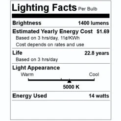 Feit Electric LED Reflector Flood Retrofit (43738) -Light Bulbs Sales 43738 Lighting Facts Labelmd