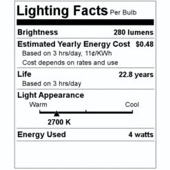 Westinghouse LED Reflector Flood Retrofit (45154) -Light Bulbs Sales 45154 Lighting Facts Labelmd