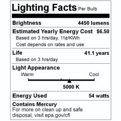 Philips Fluorescent Light Bulb (453984) -Light Bulbs Sales 453984 Lighting Facts Labelmd