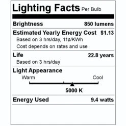 Feit Electric LED Light Bulb (2 Pack) (45942) 7 Feit Electric LED Light Bulb (2 Pack) (45942) -Light Bulbs Sales 45942 Lighting Facts Labelmd