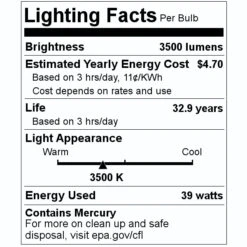 GE Fluorescent Light Bulb (46745) -Light Bulbs Sales 46745 Lighting Facts Labelmd