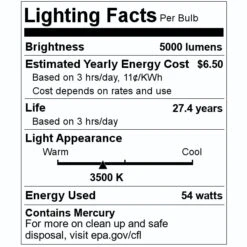 GE Fluorescent Light Bulb (46760) -Light Bulbs Sales 46760 Lighting Facts Labelmd