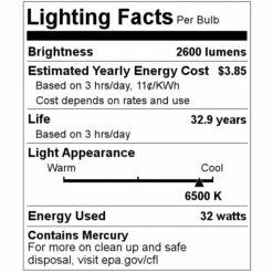 Philips Fluorescent Light Bulb (479642) -Light Bulbs Sales 479642 Lighting Facts Labelmd