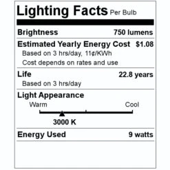 Westinghouse LED Reflector Flood Retrofit (52210) -Light Bulbs Sales 52210 Lighting Facts Labelmd