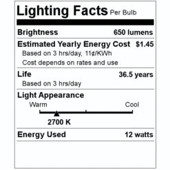Philips Light Bulb (552448) -Light Bulbs Sales 552448 Lighting Facts Labelmd