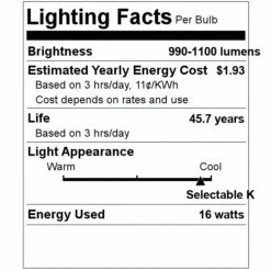 Nuvo LED Ceiling Light Fixture (62147) -Light Bulbs Sales 62147 Lighting Facts Labelmd
