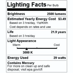 GE Fluorescent Light Bulb (62172) -Light Bulbs Sales 62172 Lighting Facts Labelmd