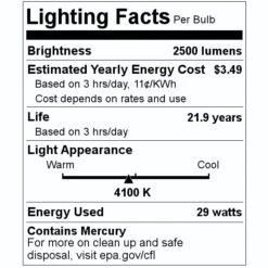 GE Fluorescent Light Bulb (62174) -Light Bulbs Sales 62174 Lighting Facts Labelmd