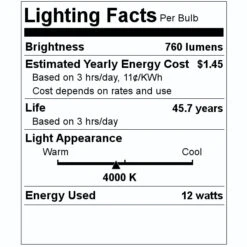 Nuvo LED Disk Light Fixture (63978) -Light Bulbs Sales 63978 Lighting Facts Labelmd