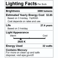 GE Fluorescent Light Bulb (68850) 7 GE Fluorescent Light Bulb (68850) -Light Bulbs Sales 68850 Lighting Facts Labelmd