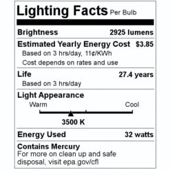 GE Fluorescent Light Bulb (68851) 7 GE Fluorescent Light Bulb (68851) -Light Bulbs Sales 68851 Lighting Facts Labelmd