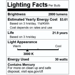 GE Fluorescent Light Bulb (72114) -Light Bulbs Sales 72114 Lighting Facts Labelmd