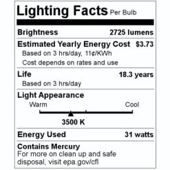 GE Fluorescent Light Bulb (72118) -Light Bulbs Sales 72118 Lighting Facts Labelmd