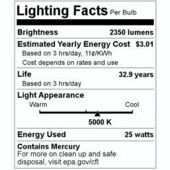 GE Fluorescent Light Bulb (72131) 7 GE Fluorescent Light Bulb (72131) -Light Bulbs Sales 72131 Lighting Facts Labelmd
